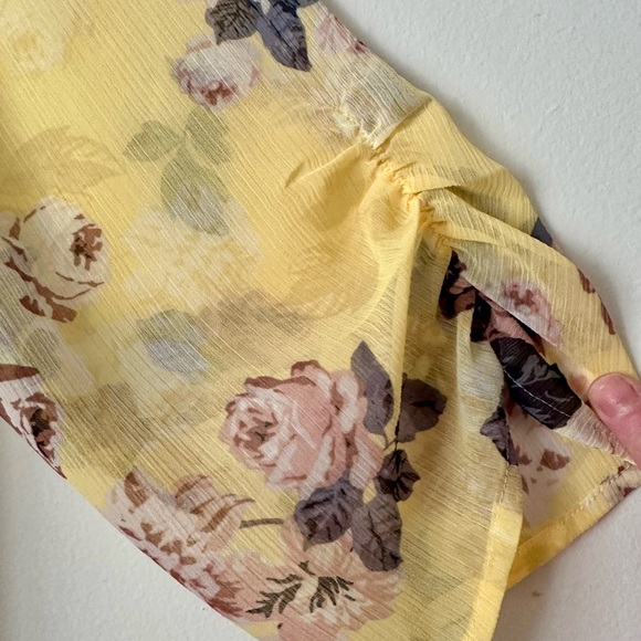 TORRID Yellow Floral V-Neck Boho Tunic Style Blouse- Women’s Size 1x NEW w Tags - Picture 6 of 6